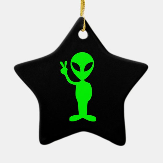 Alien Star-Ornament Keramisch Ornament (Achterkant)