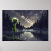 Alien Stargazer - Cosmic Lake Poster (Voorkant)