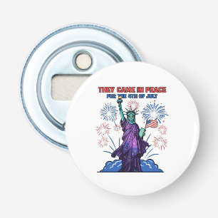 Alien Statue of Liberty 4 juli Button Flesopener