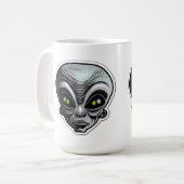 Alien Sticker Art Classic Mok, 15 oz Koffiemok (Voorkant links)