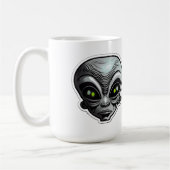 Alien Sticker Art Classic Mok, 15 oz Koffiemok (Links)