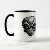 Alien Sticker Art Combo Mok, 15 oz Mok (Links)