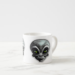 Alien Sticker Art Espresso Mok