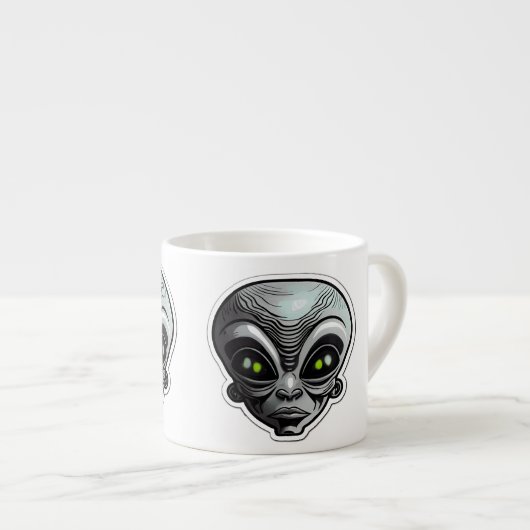 Alien Sticker Art Espresso Mok (Voorkant rechts)