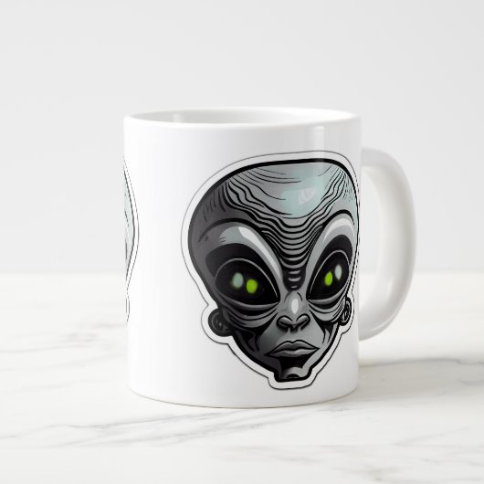 Alien Sticker Art Jumbo Mok (Voorkant rechts)