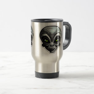Alien Sticker Art Travel/Commuter Mok, 15 oz Reisbeker