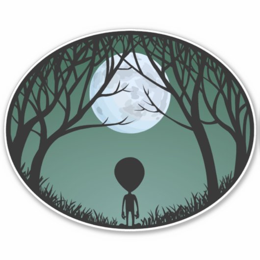 Alien Stickers Fun Halloween Alien Decal Stickers (Voorkant)