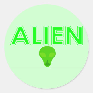 Alien-Stickers Ronde Sticker