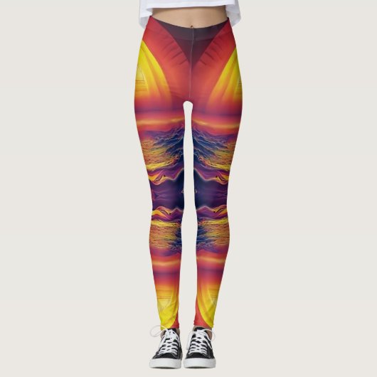 Alien Strand bij Zonsondergang Broek Leggings (Voorkant)