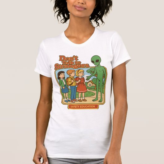 Alien Stranger Danger Retro Comic Art T-shirt (Voorkant)