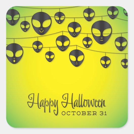 Alien string vierkante sticker (Voorkant)