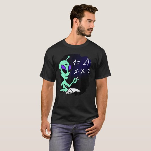 Alien Studying Solving Math Science Physics Equati T-shirt (Voorkant volledig)