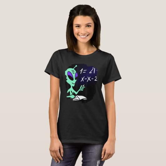 Alien Studying Solving Math Science Physics Equati T-shirt (Voorkant volledig)