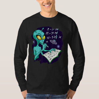 Alien Studying Solving Math Science Physics Equati T-shirt
