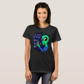 Alien Studying Solving Math Science Physics Equati T-shirt (Voorkant volledig)
