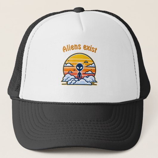 Alien Sunset esthetisch | Sci-Fi Alien Sunset Trucker Pet (Voorkant)
