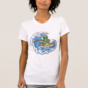 Alien Surfen met de vlag van een voornaam T-shirt