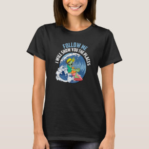 Alien Surfing Water Sports Surfboard Premium T-shirt