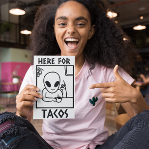 ALIEN TACOS GRAPPIG GROOT VERJAARDAG WENSKAART KAART