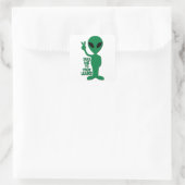 Alien - Take Me To Your Leader Vierkante Sticker (Tas)