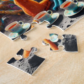 Alien Tea Party Whimsical Extraterrestrial Cosmic  Legpuzzel (Zijkant)