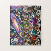 Alien Tea Party Whimsical Extraterrestrial Cosmic  Legpuzzel (Verticaal)