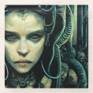 Alien Tech Girl Science Fiction Glazen Onderzetter