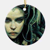Alien Tech Girl Science Fiction Keramisch Ornament (Voorkant)