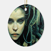 Alien Tech Girl Science Fiction Keramisch Ornament (Links)