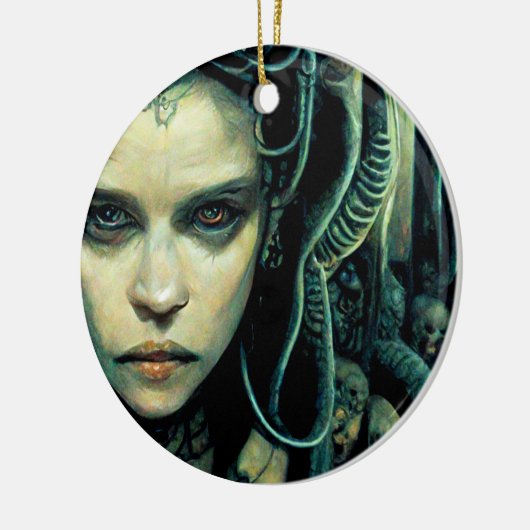 Alien Tech Girl Science Fiction Keramisch Ornament (Links)