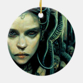 Alien Tech Girl Science Fiction Keramisch Ornament (Achterkant)