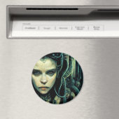 Alien Tech Girl Science Fiction Magneet (Insitu (Vaatwasser))