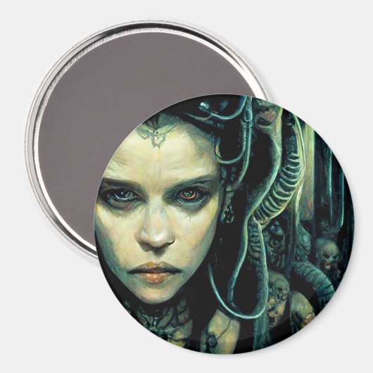 Alien Tech Girl Science Fiction Magneet (Voorkant / Achterkant)