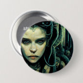 Alien Tech Girl Science Fiction Ronde Button 7,6 Cm (Voorkant /achterkant)