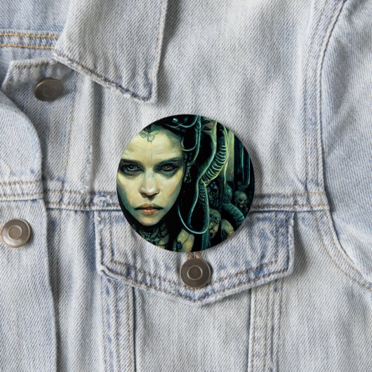 Alien Tech Girl Science Fiction Ronde Button 7,6 Cm (In situ)
