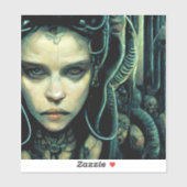 Alien Tech Girl Science Fiction Sticker (Vel)