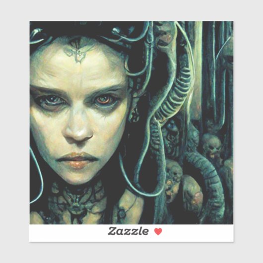 Alien Tech Girl Science Fiction Sticker (Vel)