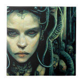 Alien Tech Girl Science Fiction Tegeltje (Voorkant)