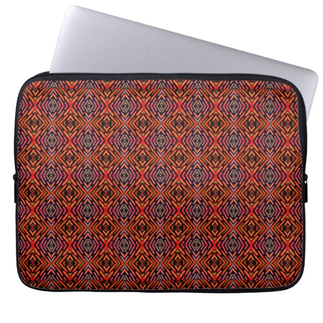 Alien Tech Nabootsende Textures Handgetekend Patro Laptop Sleeve (Voorkant)