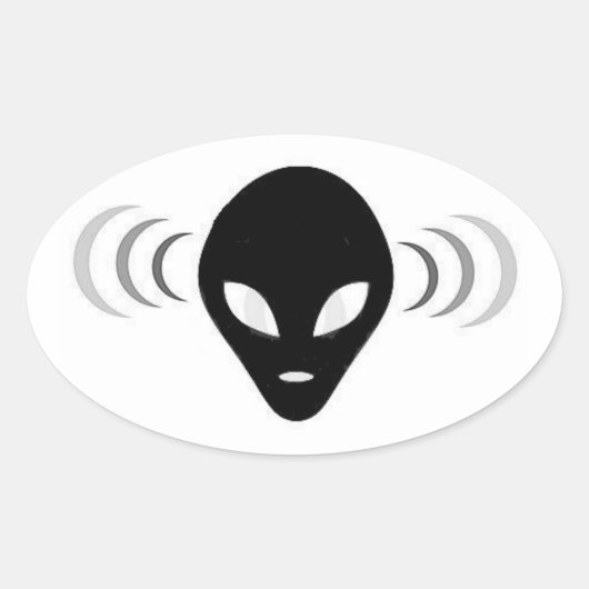Alien Telepathie ufo sticker (Voorkant)