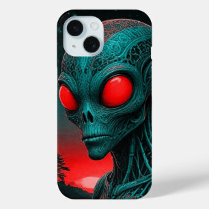 Alien thema iPhone 15 telefoonhoesje Case
