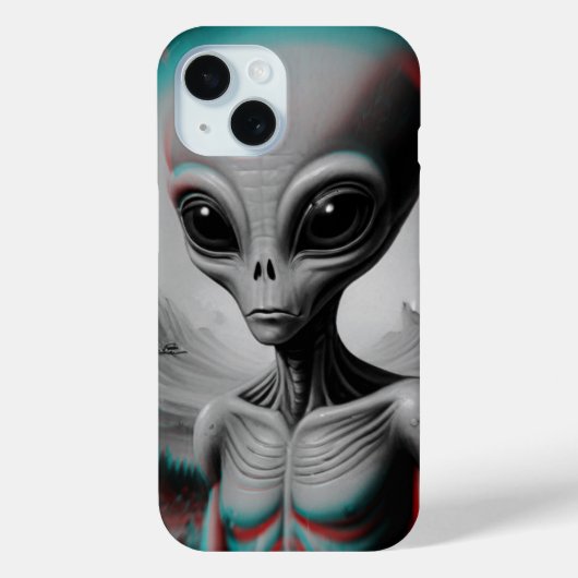 Alien thema iPhone 15 telefoonhoesje Case-Mate iPhone Case (Achterkant)