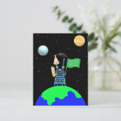 Alien thema kerst briefkaart door Jo Afbeeldingen (Staand voorkant)