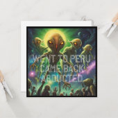 Alien Thema Verjaardagsfeestje Uitnodigen Kaart (Voorkant / Achterkant in situ)