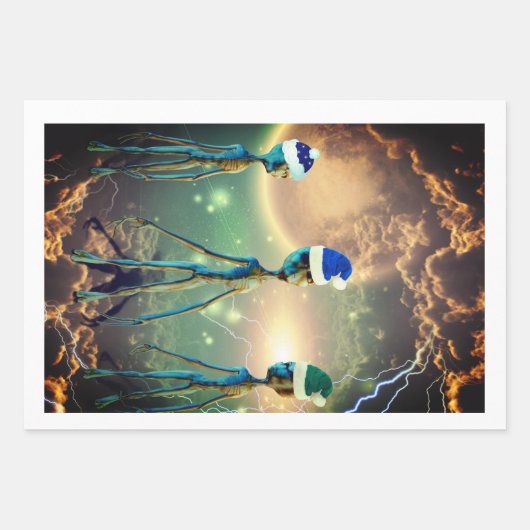 Alien Three Kings Wrapping Paper Sheet (Voorkant)