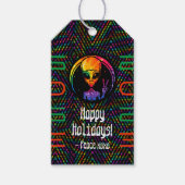 Alien Tie Dye Space Aangepaste Gift Labels Cadeaulabel (Voorkant)