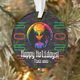 Alien Tie Dye Space Aangepaste Kerstversiering Ornament