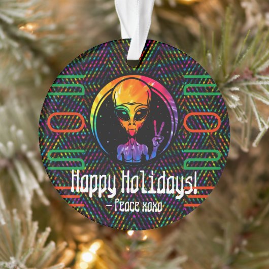 Alien Tie Dye Space Aangepaste Kerstversiering Ornament (Boom)