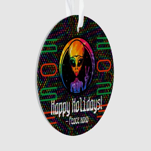 Alien Tie Dye Space Aangepaste Kerstversiering Ornament (voorkant)