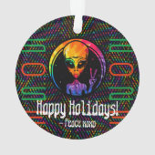 Alien Tie Dye Space Aangepaste Kerstversiering Ornament (achterkant)